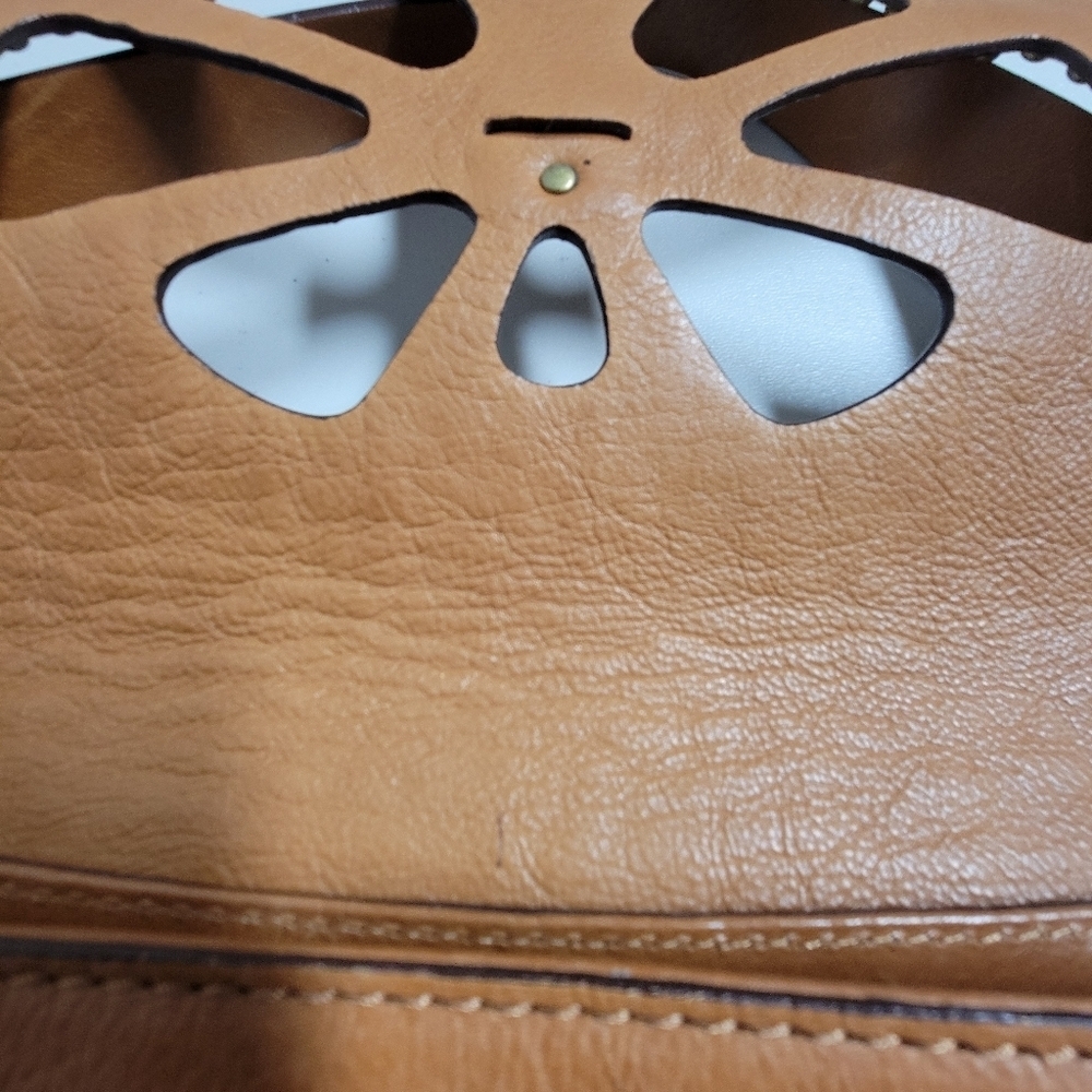 Michael Kors Vintage Studded Small Cognac Leather Saddle Shoulder Bag. - Picture 11 of 16